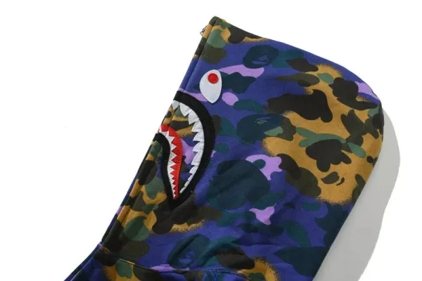 A Bathing Ape x Heron Preston Shark Camo Hoodie - 9