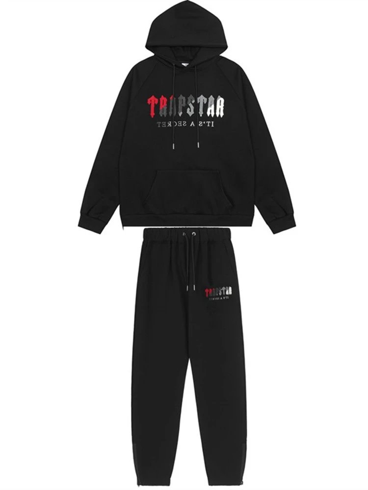 Trapstar Logo Hoodie and Sweatpants Set Gray - 29