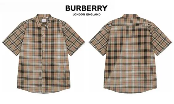 Burberry Classic Check Shirt Navy Red Gray - 17