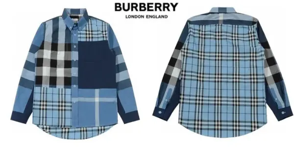 Burberry Classic Check Shirt Navy Red Gray - 22