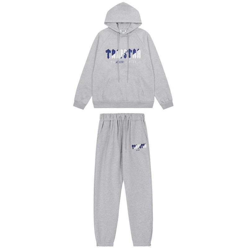 Trapstar Logo Hoodie and Sweatpants Set Gray - 39