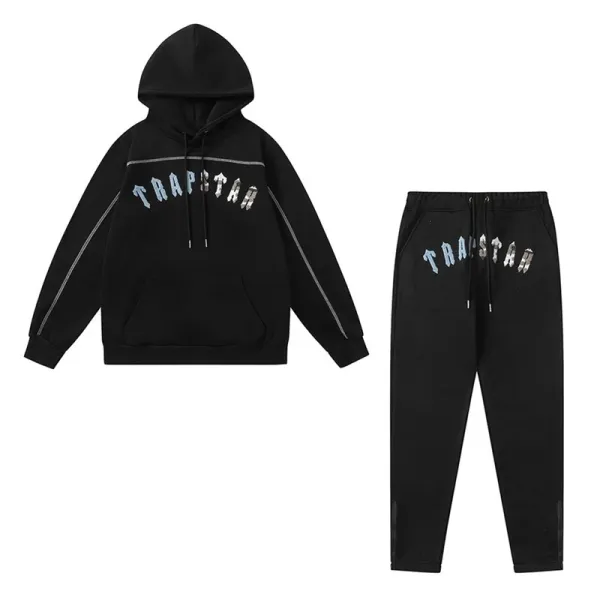Trapstar Logo Hoodie and Sweatpants Set Gray - 44