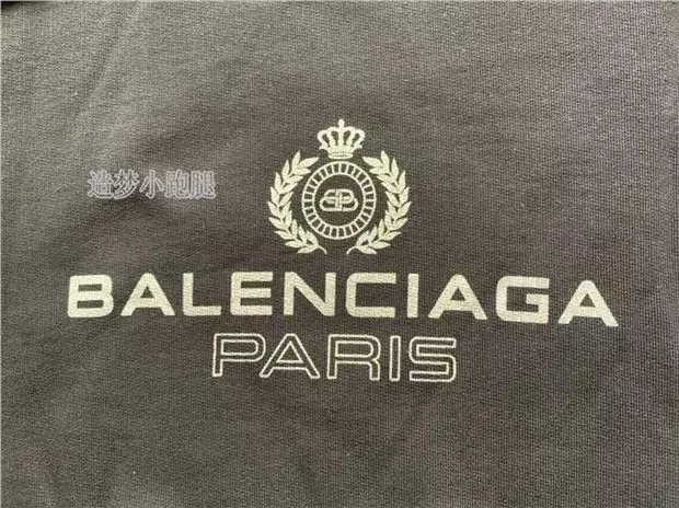 【造梦现货】Balenciaga巴黎世家皇冠麦穗字母闪粉帽衫