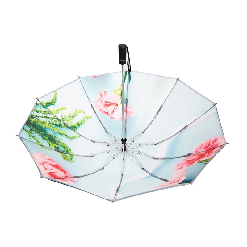 Three-Fold Blackout Logo Folding Umbrella
