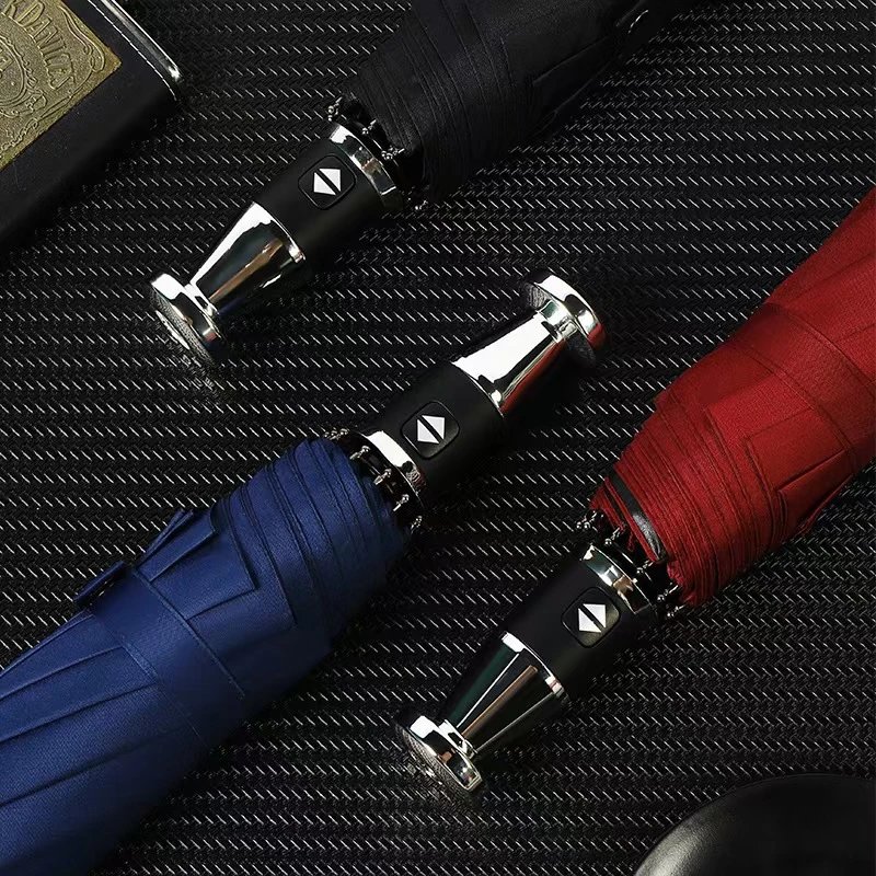 10-Rib Luxury Auto Blackout Folding Umbrella