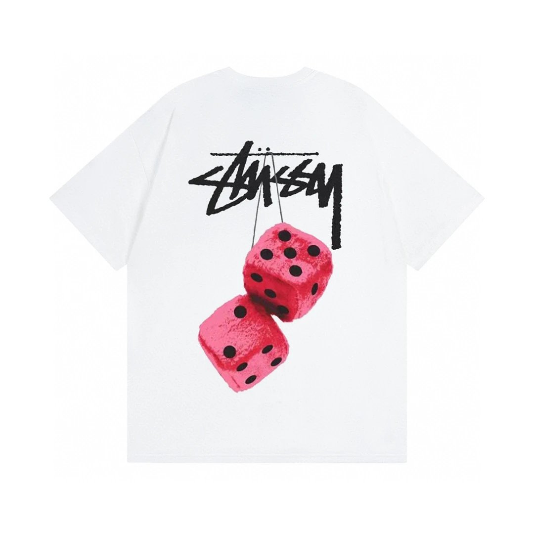 Stussy Fuzzy Dice Tee White