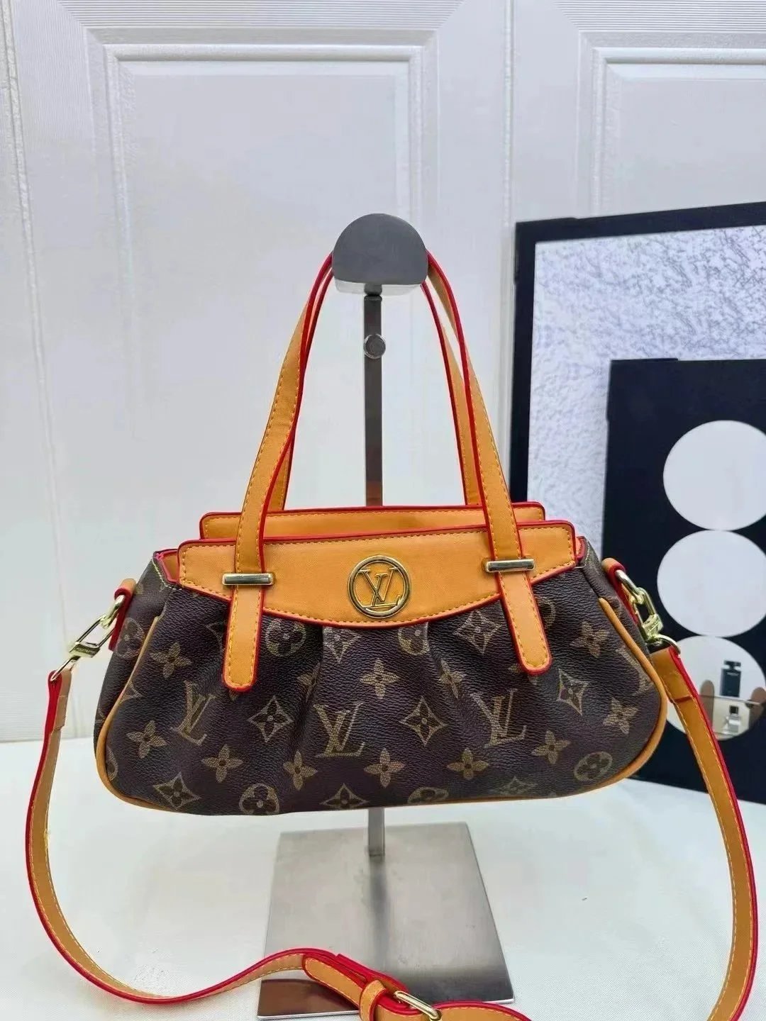 Louis Vuitton Crossbody Bags Monogram drawstring bag with braided chain strap — MT009