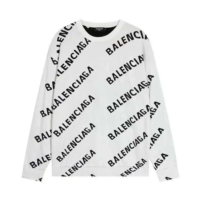 Balenciaga Knitwear All-over logo crewneck knit sweater product detail image 4