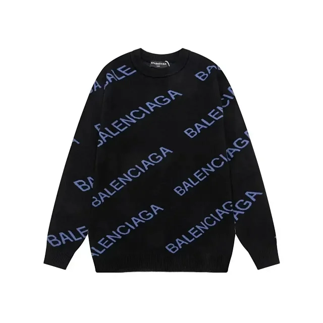 Balenciaga Knitwear All-over logo crewneck knit sweater product detail image 10