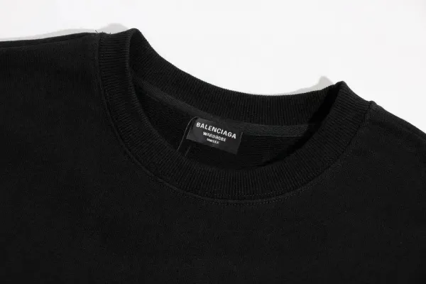 Balenciaga Logo Print Black Hoodie - 7