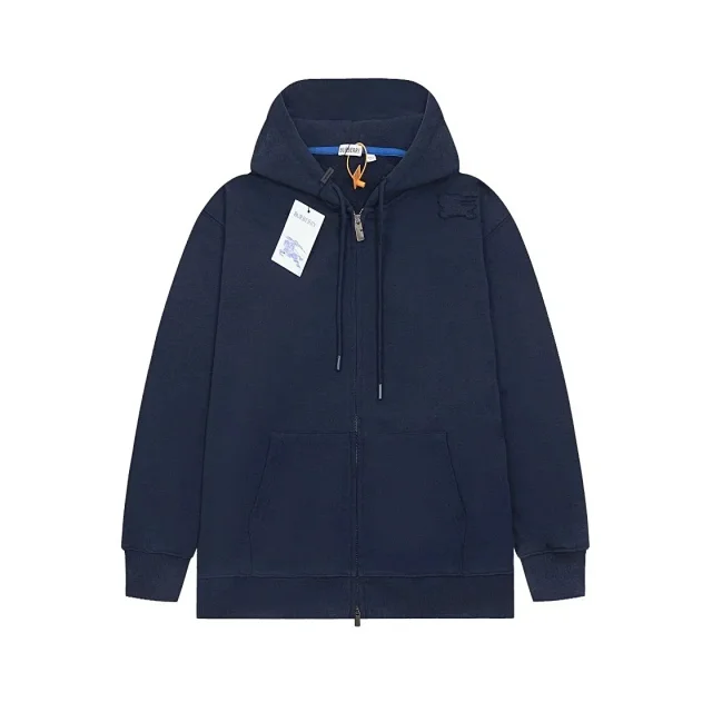 Burberry Hoodies & Sweatshirts Zip-Up Hooded Sweatshirt with Embroidered Equestrian Knight Motif product detail image 2