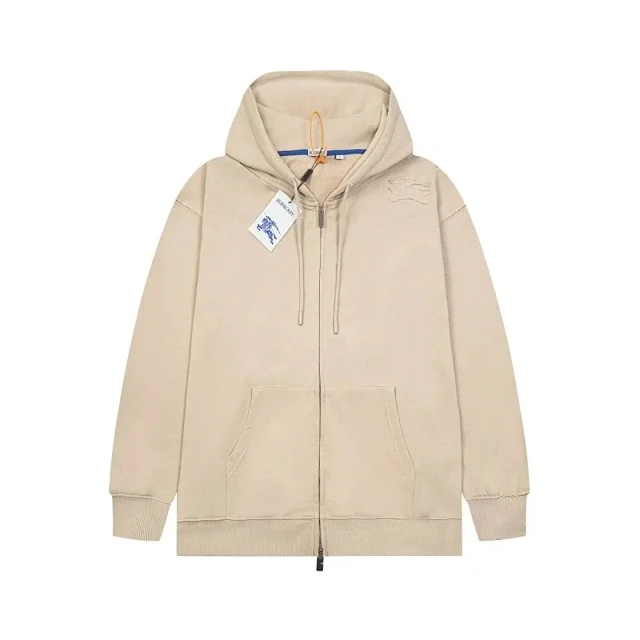 Burberry Hoodies & Sweatshirts Zip-Up Hooded Sweatshirt with Embroidered Equestrian Knight Motif product detail image 5