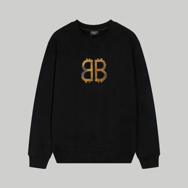 Balenciaga Logo Print Black Hoodie - 4