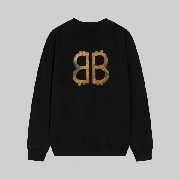 Balenciaga Logo Print Black Hoodie - 5