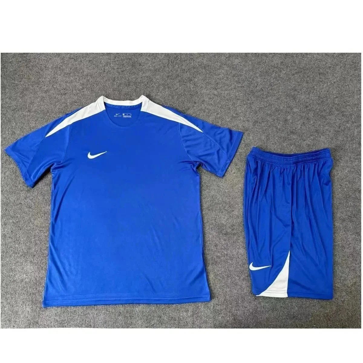 Nike Matching Sets Short-Sleeve Top and Shorts Set with Reflective Shoulder Details — Style 2 Blue Set