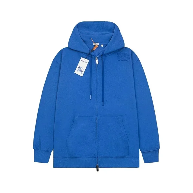 Burberry Hoodies & Sweatshirts Zip-Up Hooded Sweatshirt with Embroidered Equestrian Knight Motif product detail image 4