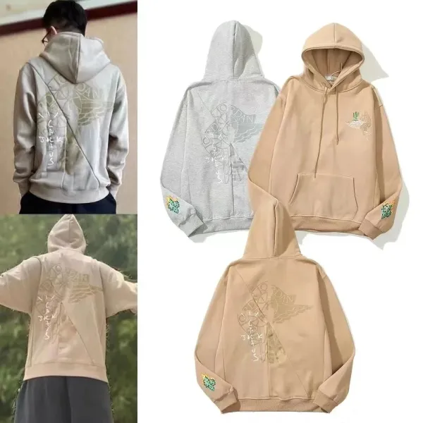 Saint Tears Skull Graphic Hoodie Brown - 2