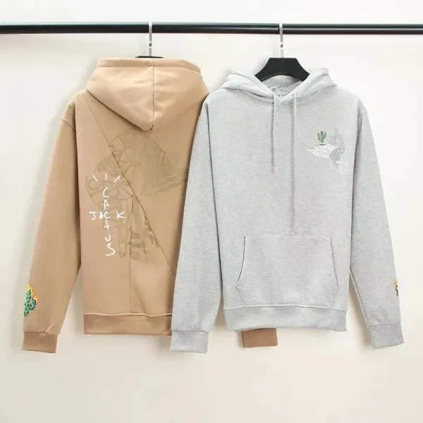 Saint Tears Skull Graphic Hoodie Brown - 8