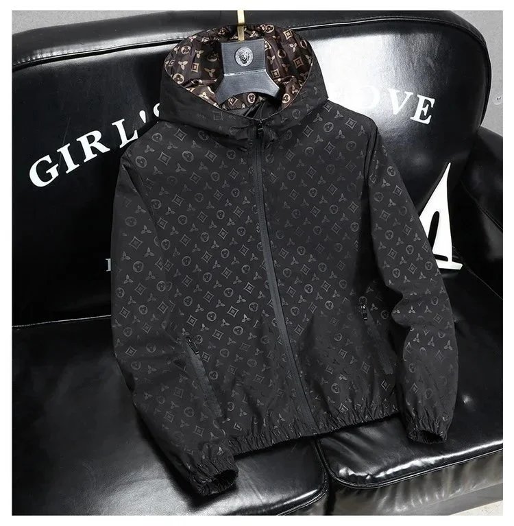 Versace Monogram Print Hooded Windbreaker Black - 10