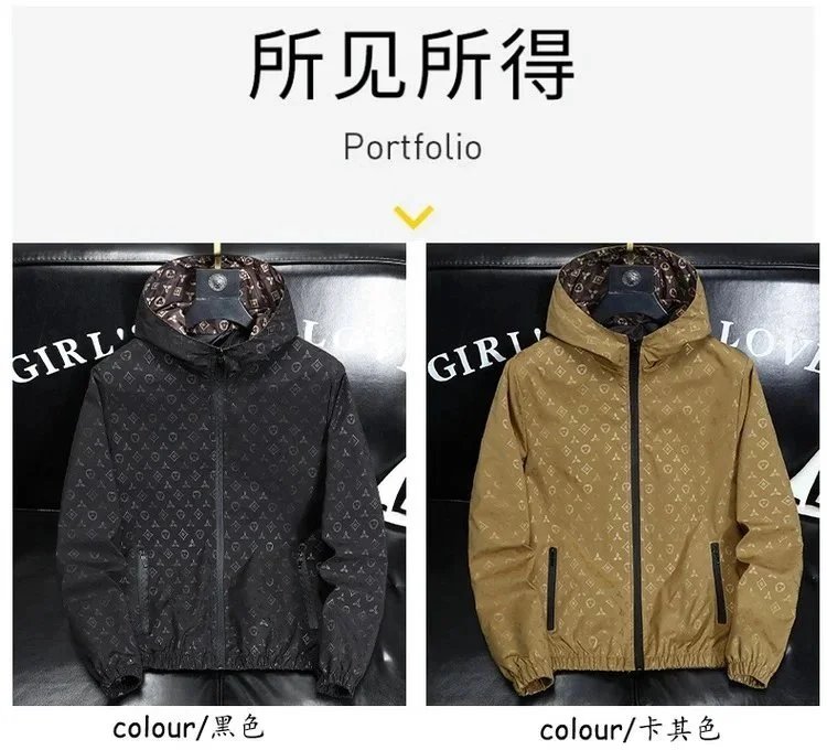 Versace Monogram Print Hooded Windbreaker Black - 8