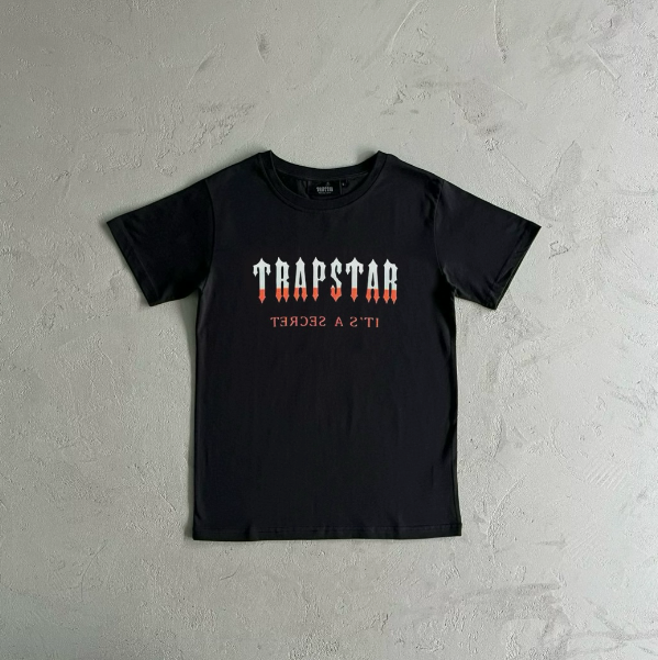 Orange Gradient Short Sleeve Black