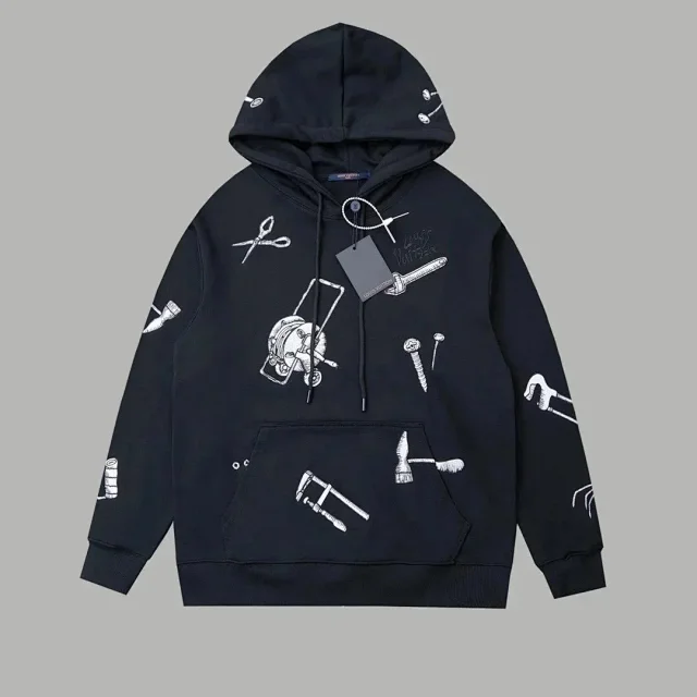 Louis Vuitton Hoodies & Sweatshirts Hooded pullover sweatshirt with kangaroo pocket product detail image 2