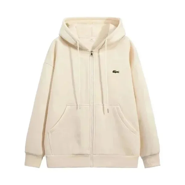 Lacoste Classic Crocodile Logo White Hoodie - 8