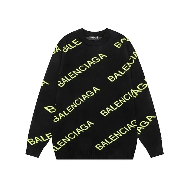 Balenciaga Knitwear All-over logo crewneck knit sweater product detail image 8