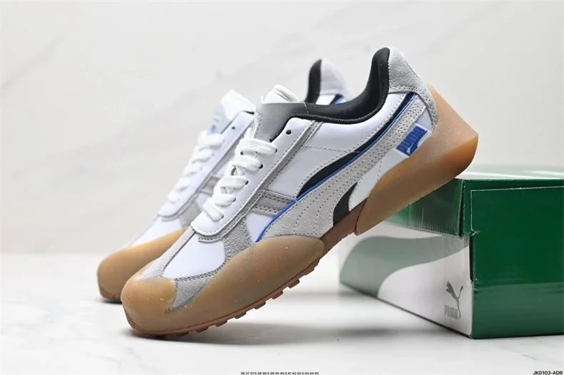 Puma RS-X3 White Brown Suede Sneakers - 9