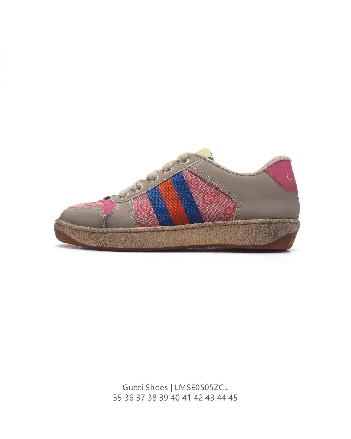 Gucci Rhyton Canvas Sneakers White with Green Red Web Stripe - 6