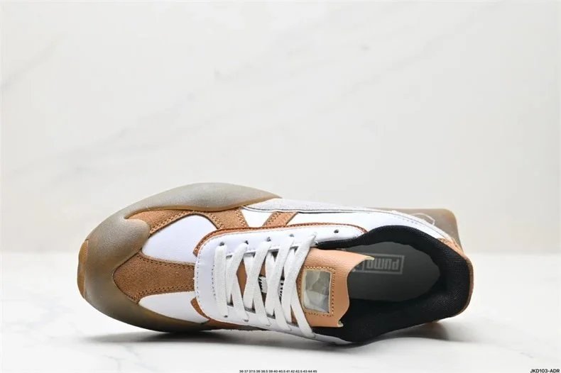 Puma RS-X3 White Brown Suede Sneakers - 3