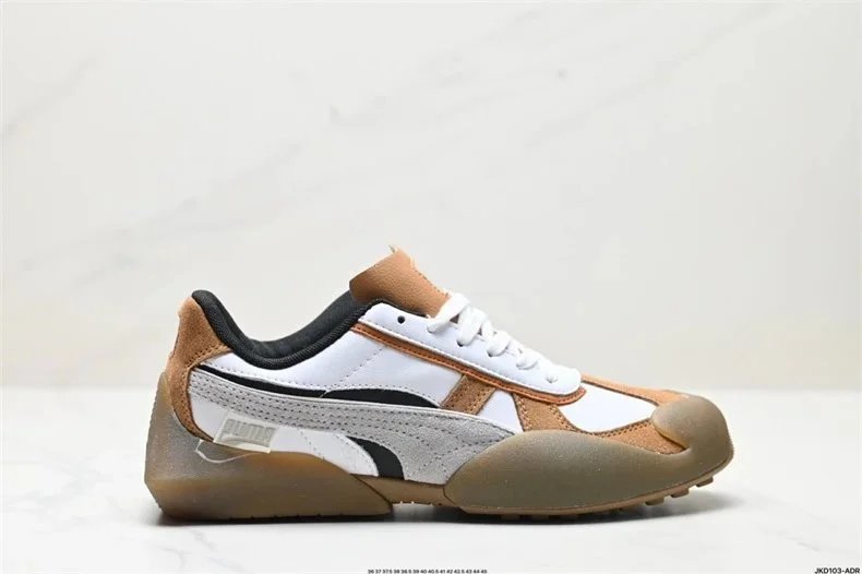 Puma RS-X3 White Brown Suede Sneakers - 2