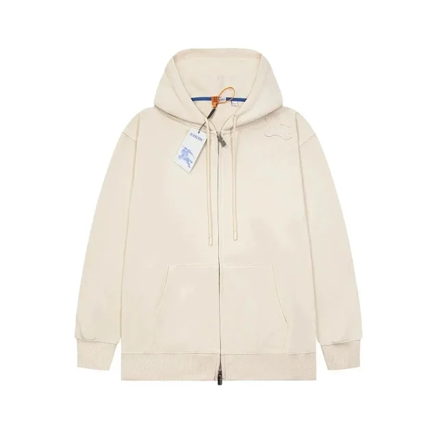 Burberry Hoodies & Sweatshirts Zip-Up Hooded Sweatshirt with Embroidered Equestrian Knight Motif product detail image 3