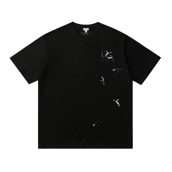 Loewe Penguin Embroidered Black T-Shirt - 1