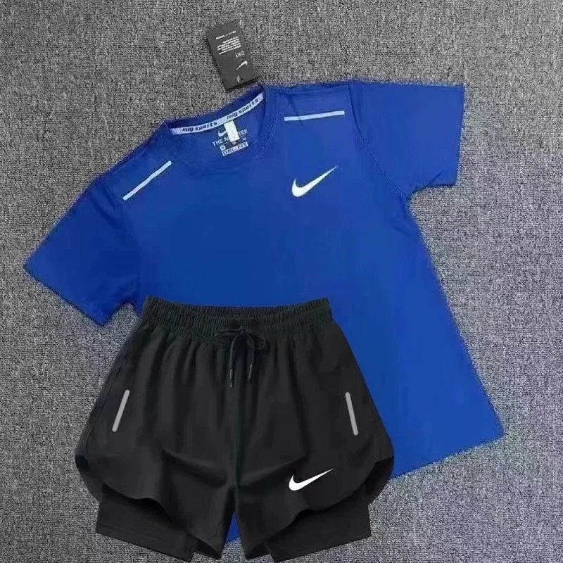 Nike Matching Sets Short-Sleeve Top and Shorts Set with Reflective Shoulder Details — Style 1 12