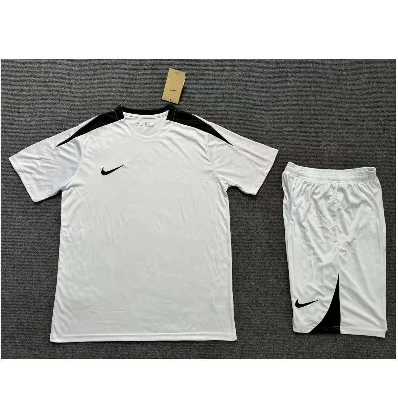Nike Matching Sets Short-Sleeve Top and Shorts Set with Reflective Shoulder Details — Style 2 White Set