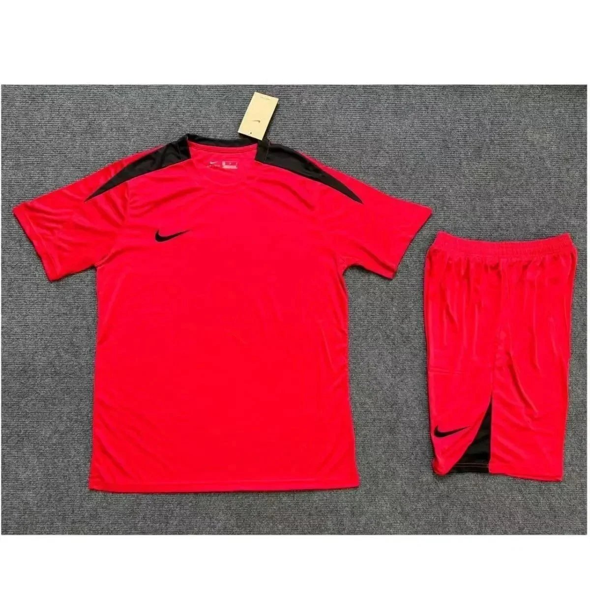 Nike Matching Sets Short-Sleeve Top and Shorts Set with Reflective Shoulder Details — Style 2 Red Set