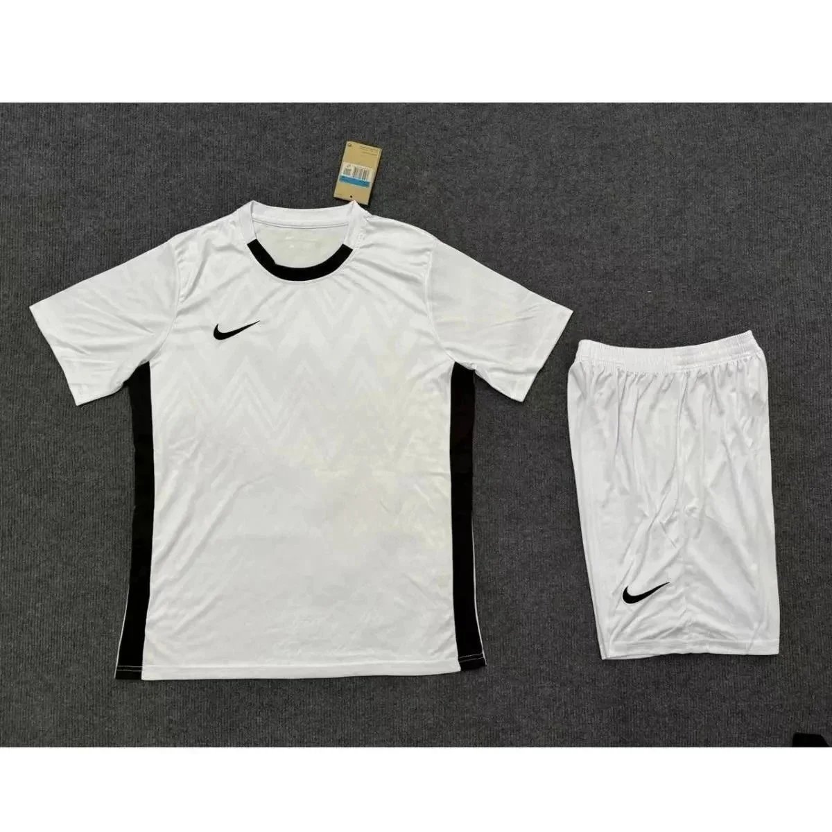 Nike Matching Sets Short-Sleeve Top and Shorts Set with Reflective Shoulder Details — Style 4 White