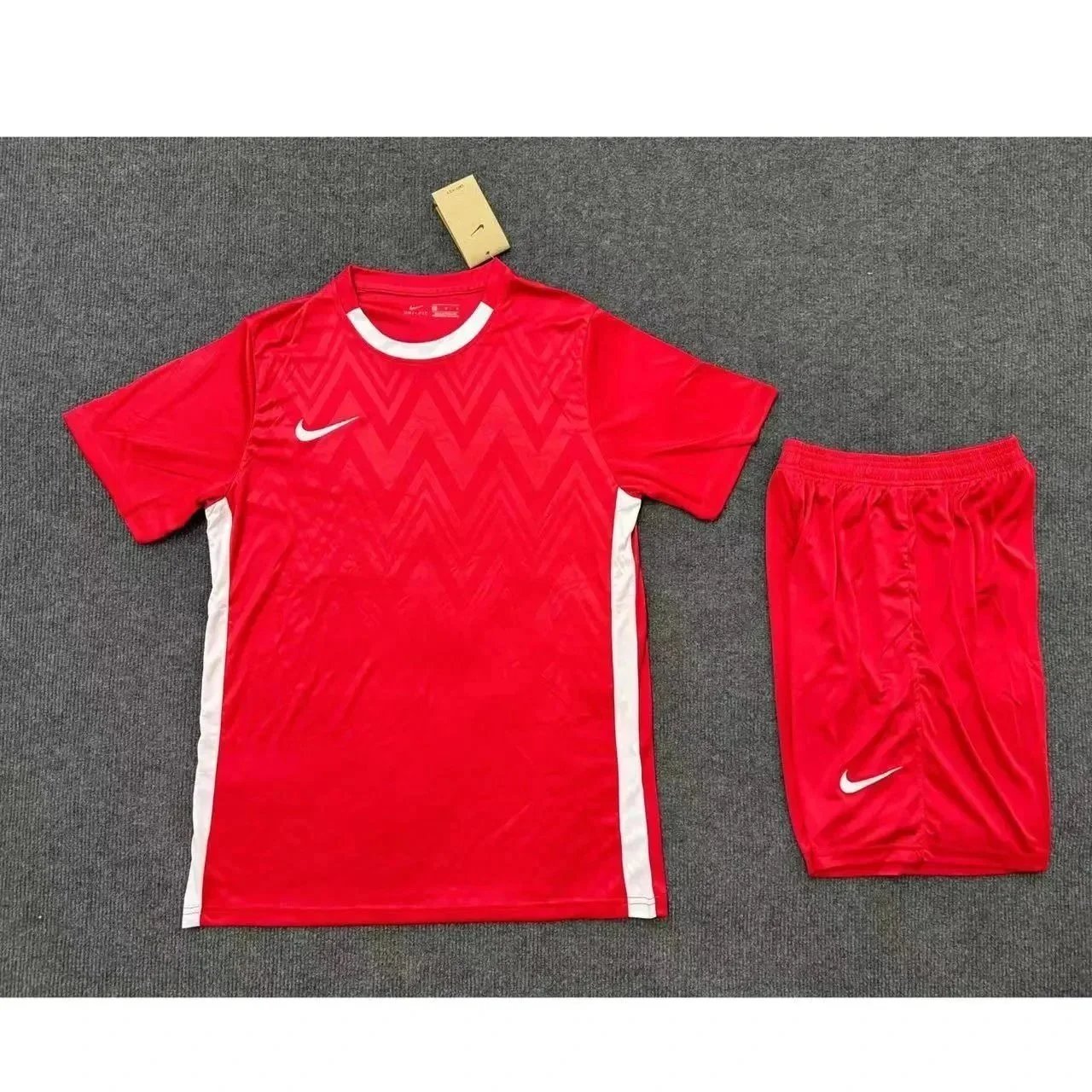 Nike Matching Sets Short-Sleeve Top and Shorts Set with Reflective Shoulder Details — Style 4 Red