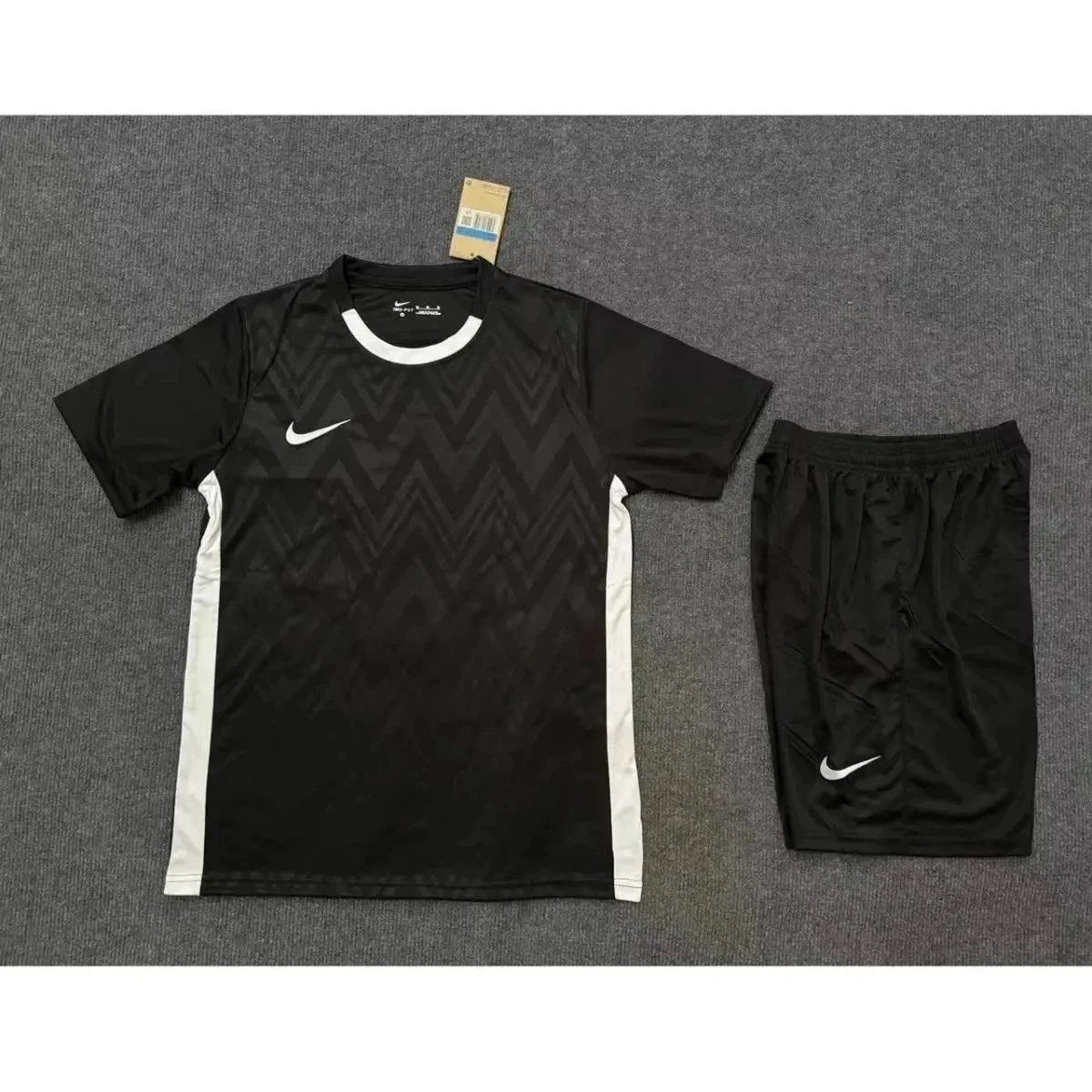 Nike Matching Sets Short-Sleeve Top and Shorts Set with Reflective Shoulder Details — Style 4 Black Set