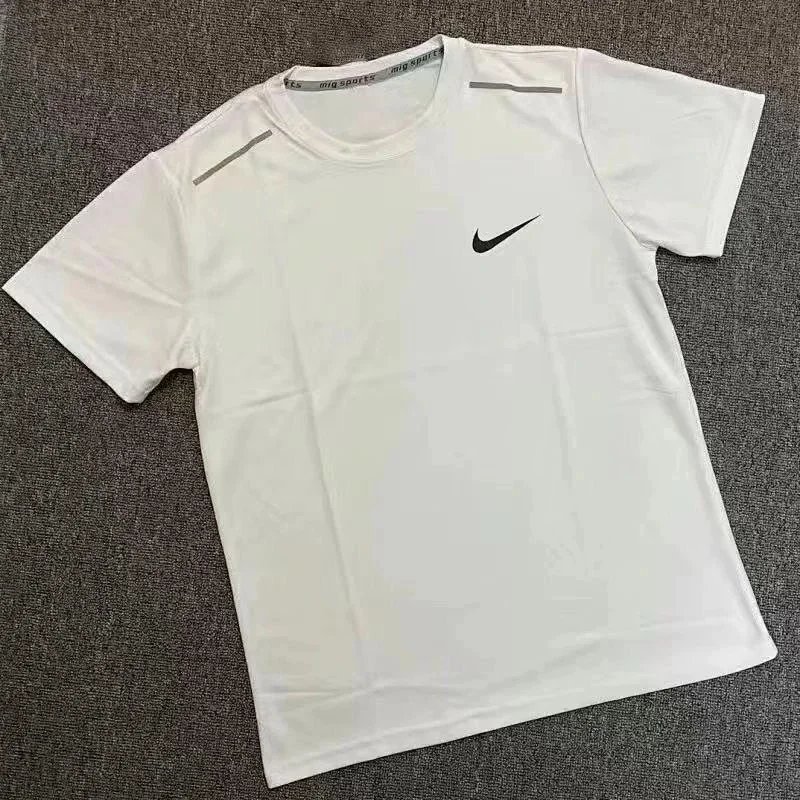 Nike Matching Sets Short-Sleeve Top and Shorts Set with Reflective Shoulder Details — White Top