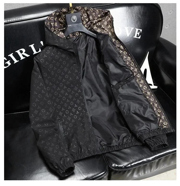 Versace Monogram Print Hooded Windbreaker Black - 11