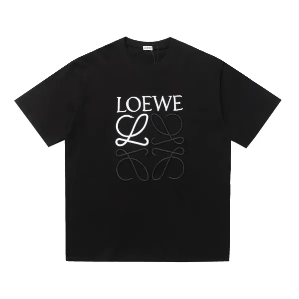 Loewe Anagram Embroidered T-Shirt Black - 1