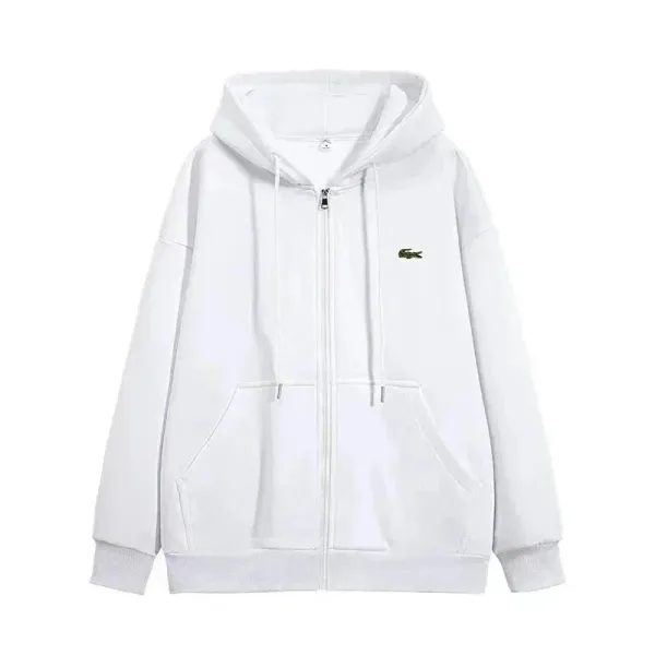 Lacoste Classic Crocodile Logo White Hoodie - 6