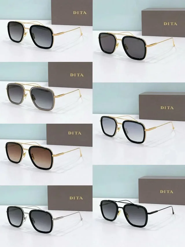 DITA Eyewear Square Metal-Frame Sunglasses product detail image 1