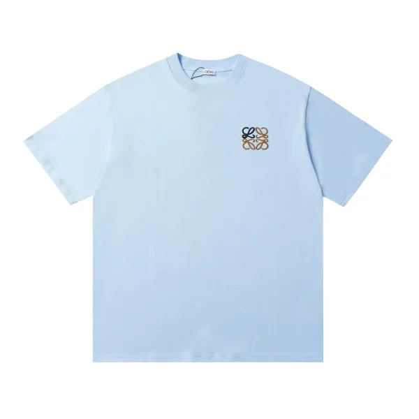 Loewe Anagram Embroidered T-Shirt Light Blue T-Shirt - 1