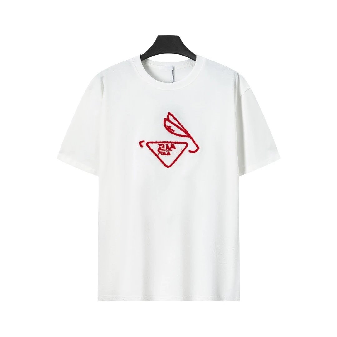 Prada Triangle Logo White T-Shirt - 32
