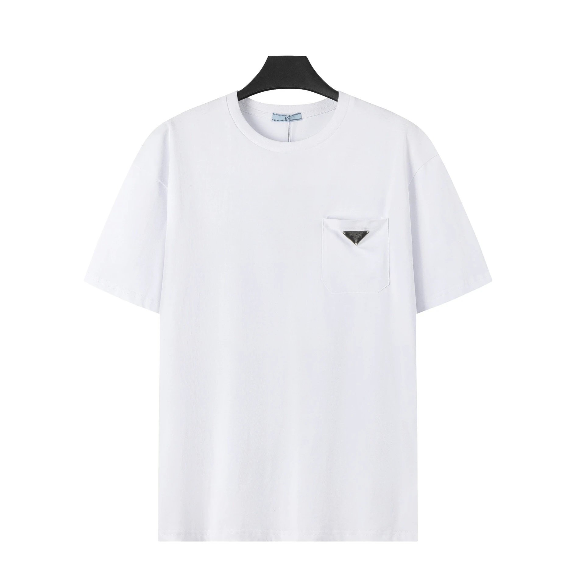 Prada Triangle Logo White T-Shirt - 36