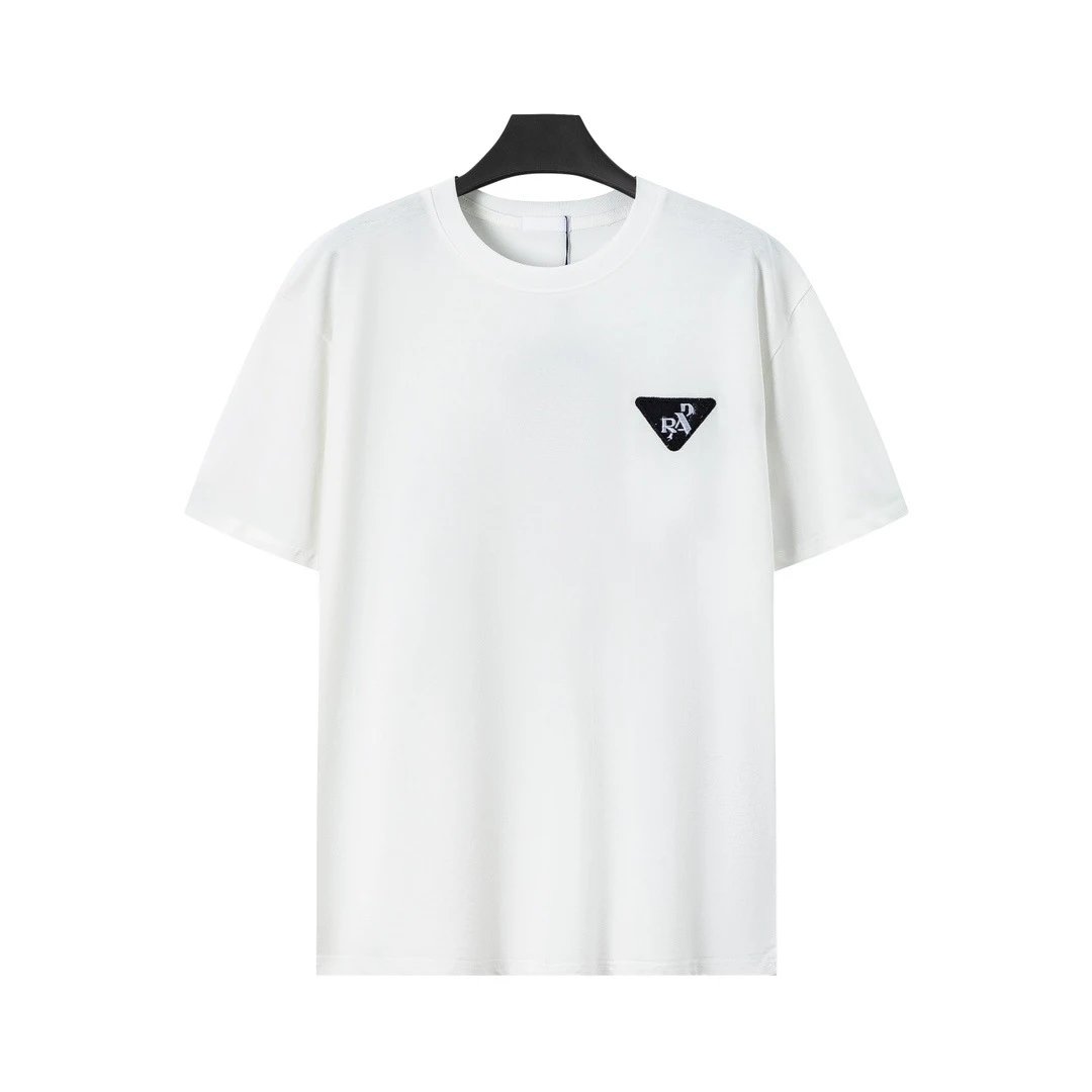 Prada Triangle Logo White T-Shirt - 28