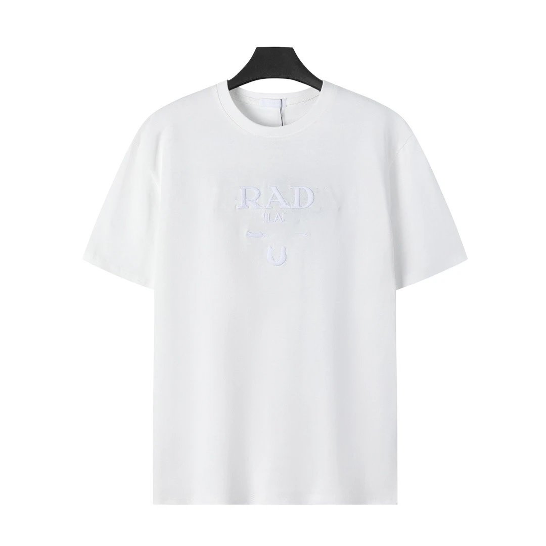 Prada Triangle Logo White T-Shirt - 38